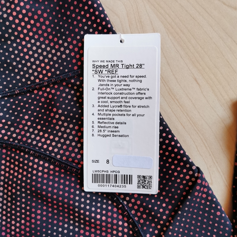 RARE NWT reflective speed tights  size 8 - Picture 9 of 11